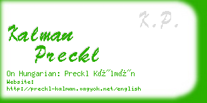 kalman preckl business card